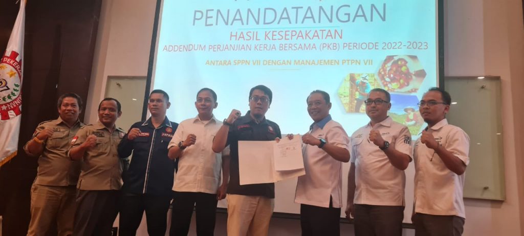 Addendum PKB 2022-2023 Antara PTPN VII  dan SPPN VII Diteken