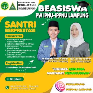 PW IPNU IPPNU Lampung Berikan Beasiswa Santri Berprestasi