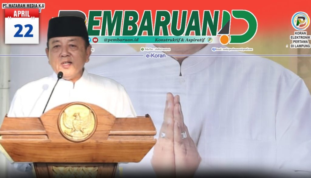 Shalat Ied di Lapangan Saburai, Arinal: Maaf Lahir Bathin