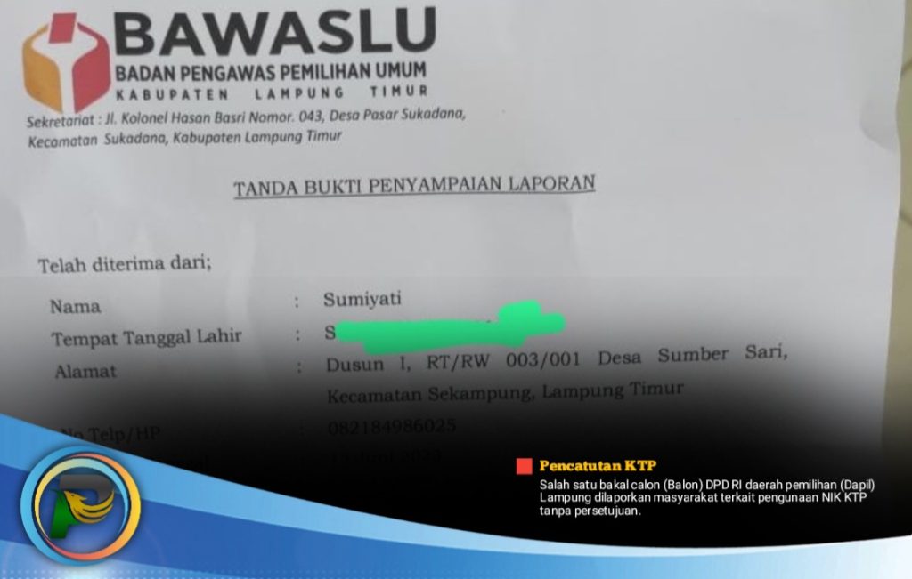 Soal Pencatutan KTP, Warga Lapor ke Bawaslu