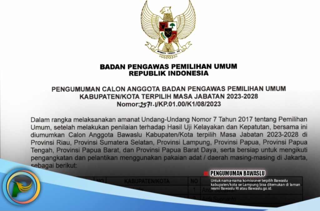 Ahirnya Hasil Seleksi Bawaslu Diumumkan