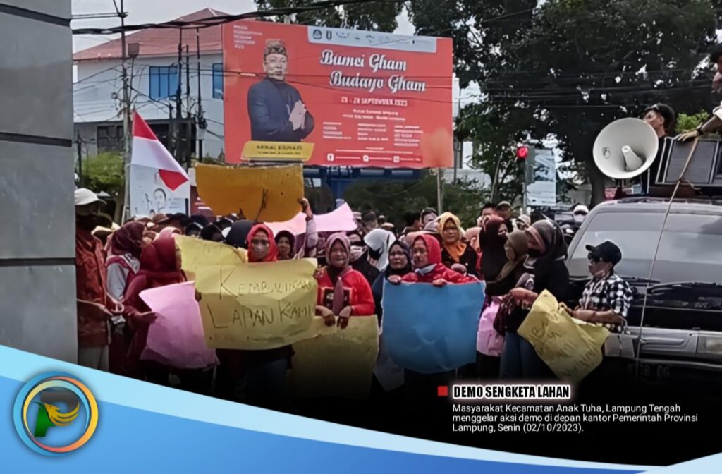 Buntut Sengketa Lahan PT BSA, Warga Anak Tuha Demo Pemprov