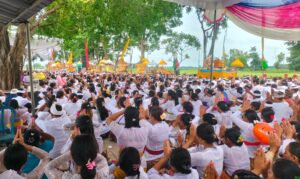 Upacara Melasti di Danau Tirta Gangga Dijaga Ketat Polres Lamteng