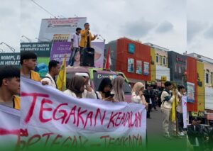 Turun Aksi, Mahasiswa Lampung Tuntut Hukum Tegak Tanpa Pandang Bulu