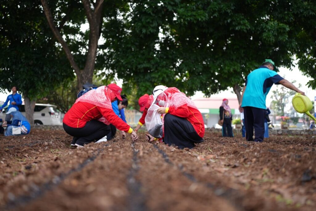 Semangat Hari Ibu ke-96, DWP Unila Tingkatkan Kepedulian Lingkungan Lewat Lomba Menanam Sayuran