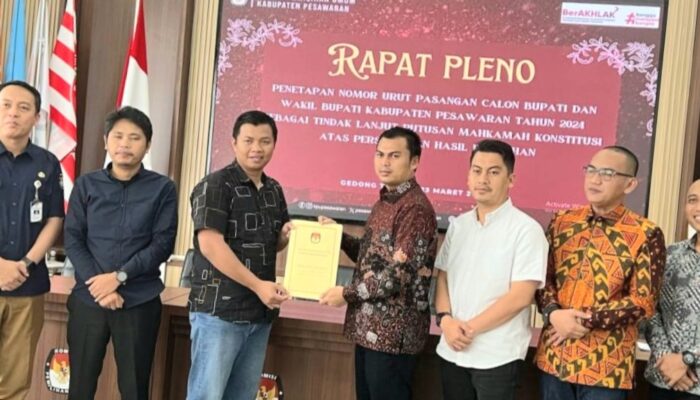 KPU Pesawaran Tetapkan 2 Paslon di PSU Pesawaran