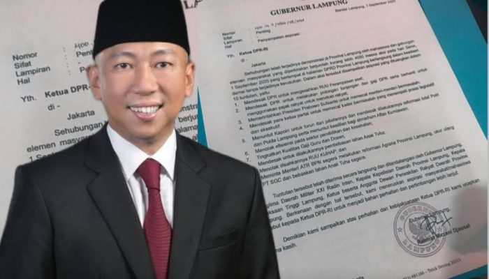 Gubernur Sampaikan Tuntutan Aksi di Lampung kepada DPR dan Presiden