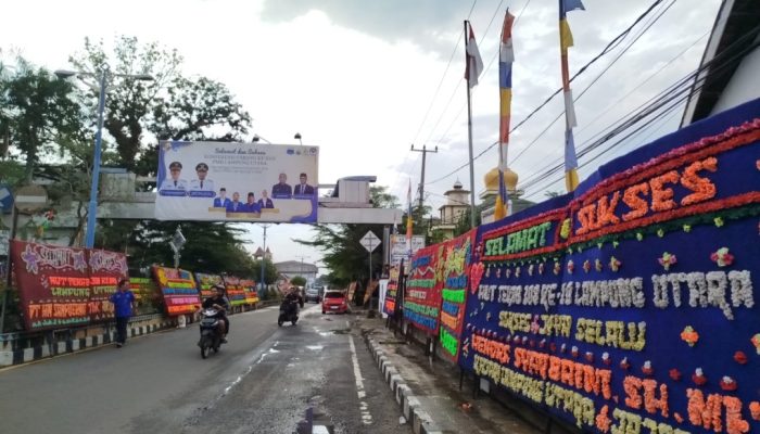 Polres Lampura Dibanjiri Ratusan Papan Bunga di HUT ke-10 Tekab 308